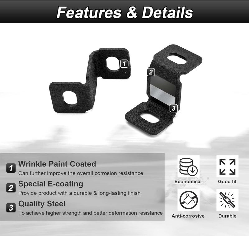 ROMELACK Hood Mount Brackets Ditch Light Bracket Heavy Duty Steel Compatible with Ford F250/350/450 Super Duty 2023-2025 - Image 2